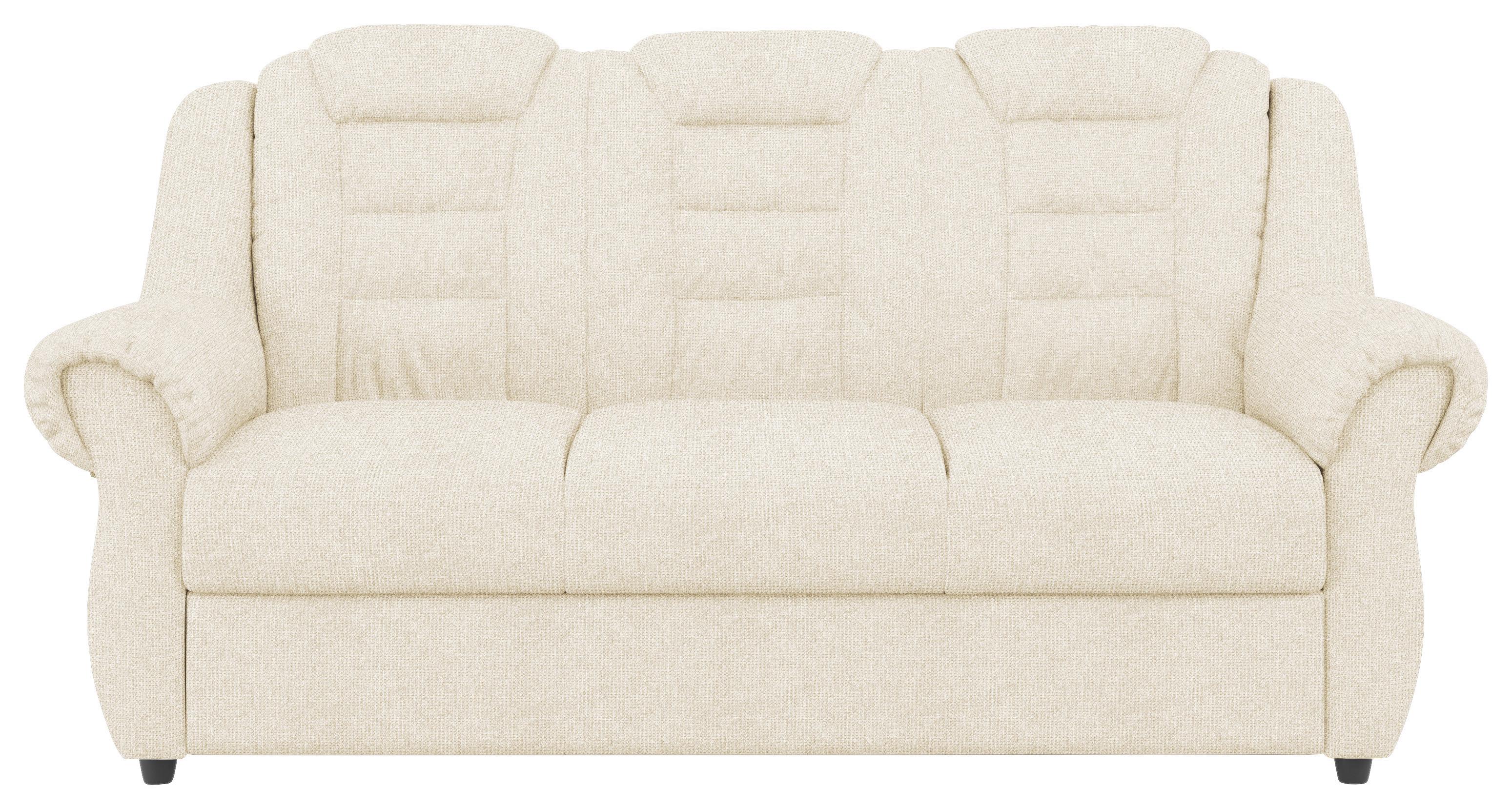 3-Sitzer-Sofa Boston Creme Chenille - Creme/Schwarz, KONVENTIONELL, Textil (196/102/101cm) - Livetastic