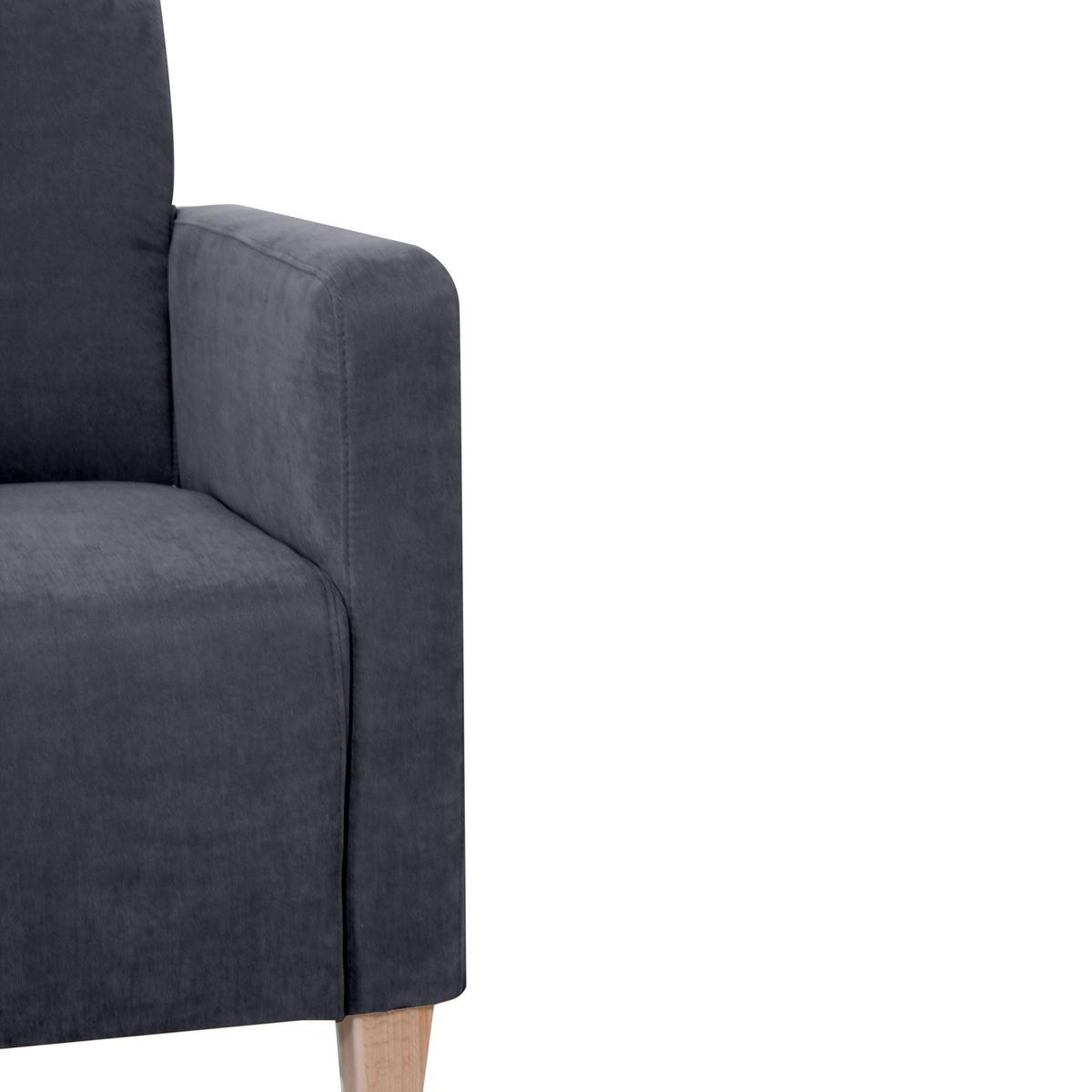 Polstersessel Mit Armlehnen Milla Samt Anthrazit - Anthrazit/Naturfarben, Design, Textil (71/81/70cm) - Max Winzer