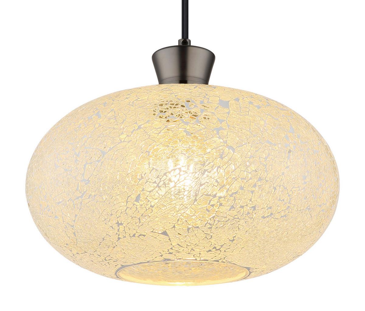 Hängeleuchte Exkl. 1xe27, 40w - Klar/Schwarzchrom, Design, Glas/Kunststoff (30/120cm) - Globo