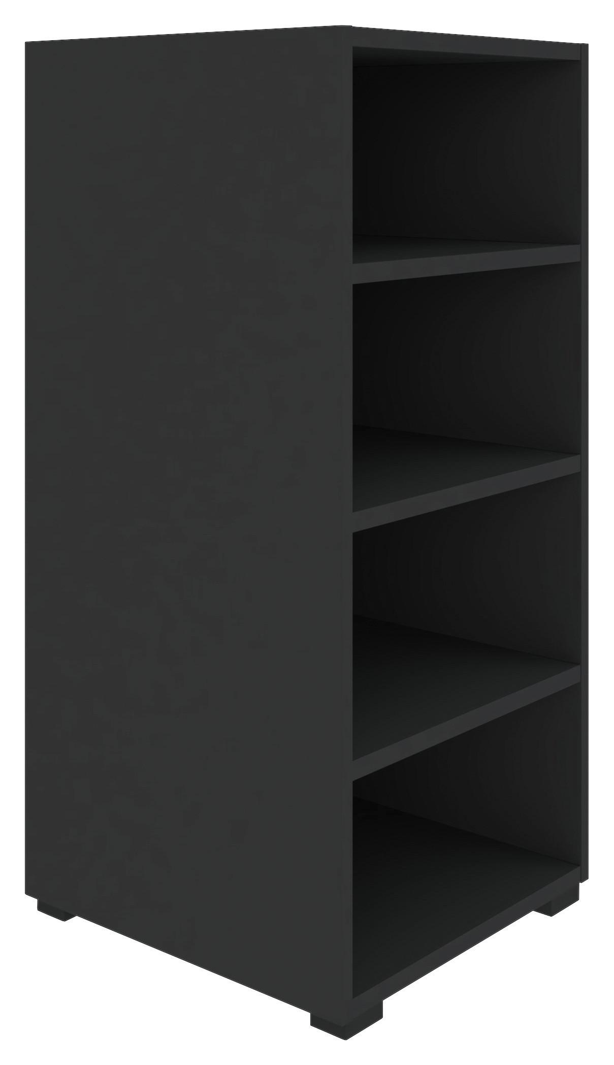 REGÁL UNIT-ELEMENTS MAXI - čierna/antracitová, Modern, kompozitné drevo (45,6/89,6/40cm) - Ondega