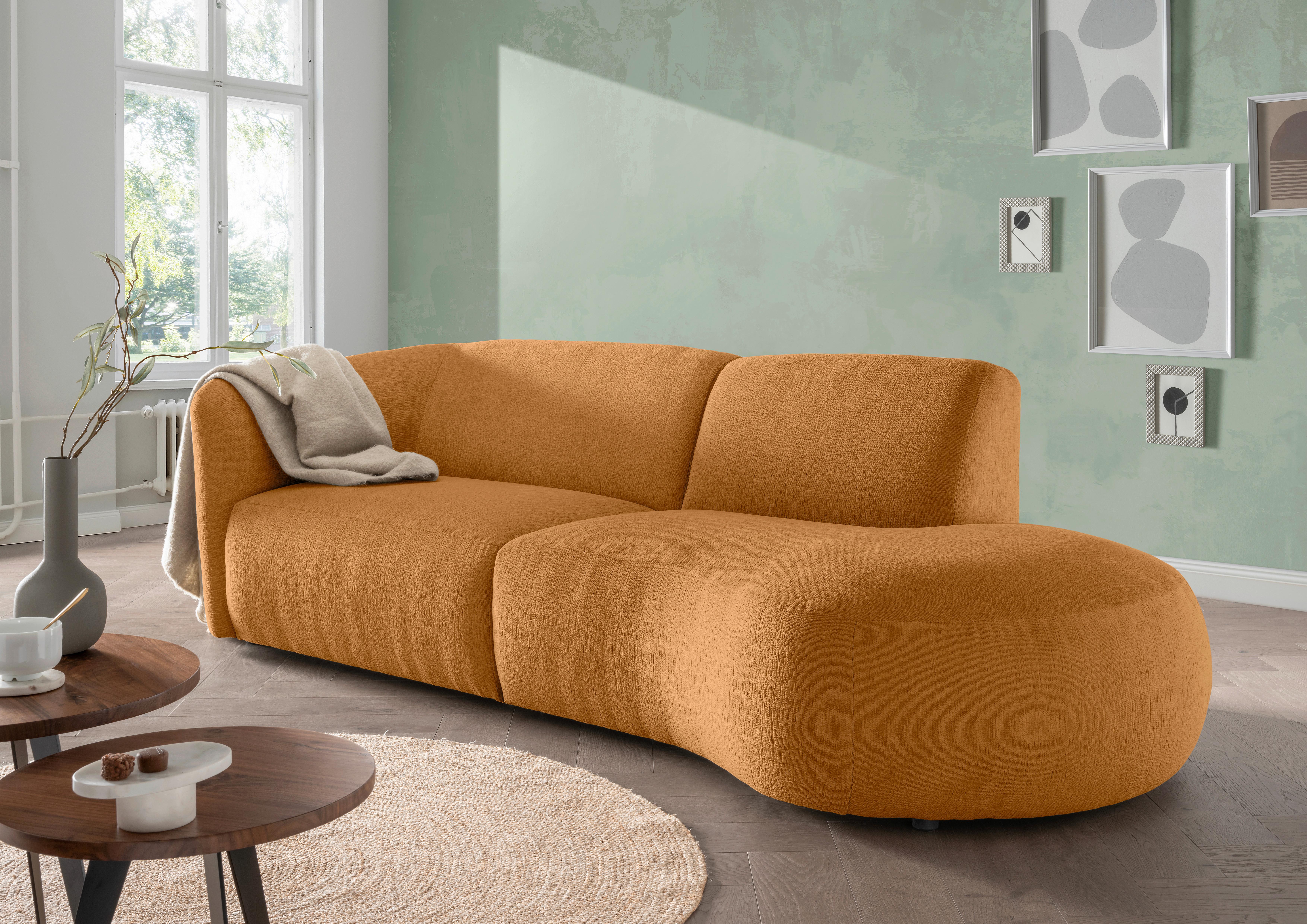 Ecksofa Jesi, Goldfarben S: 238x107 Cm - Goldfarben/Schwarz, MODERN, Textil (238/107cm) - Livetastic