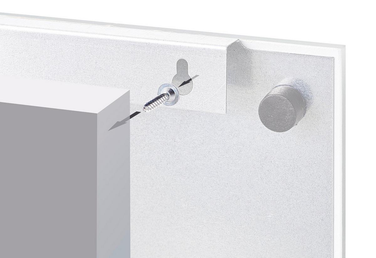 Memoboard Silberfarben/Weiß LxBxH: ca. 40x40x1,6 cm - Silberfarben/Weiß, Basics, Glas/Metall (40/40/1.6cm) - Zeller Present