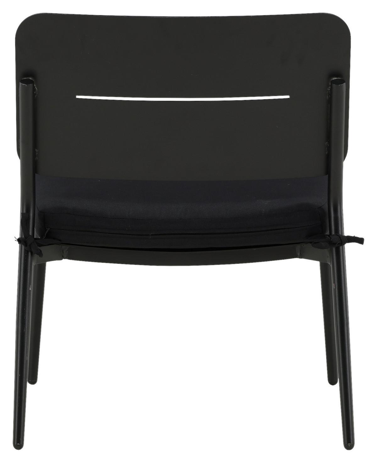 Loungesessel 2er-Set Lina aus Stahl - Schwarz, KONVENTIONELL, Textil/Metall (55/73/59cm) - Gardenson