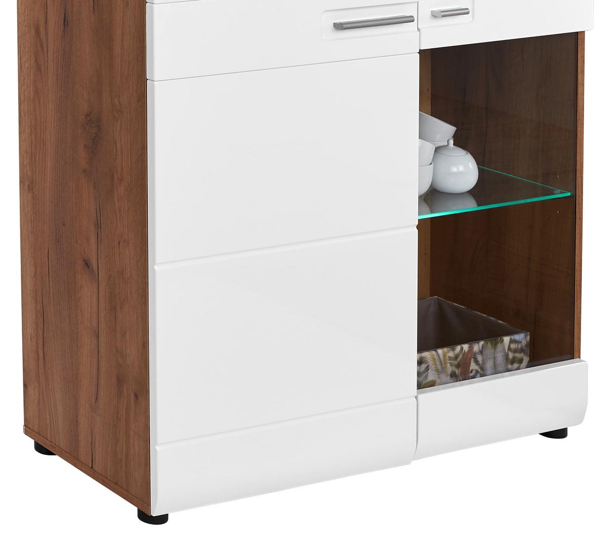 Vitrin Avensis New Typ 30b - tölgyfa színű/fehér, Modern, faalapú anyag (95/205,7/37,1cm) - Luca Bessoni