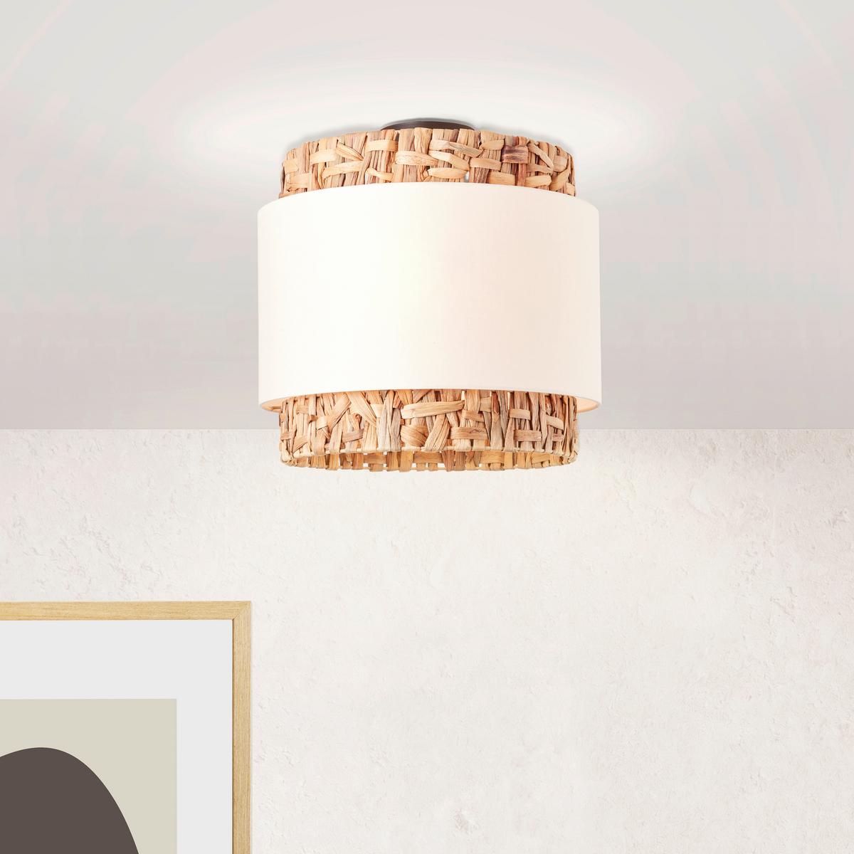 Deckenleuchte 99828/09 Waterlilly - Natur, Naturmaterialien/Textil (35/35cm) - Brilliant