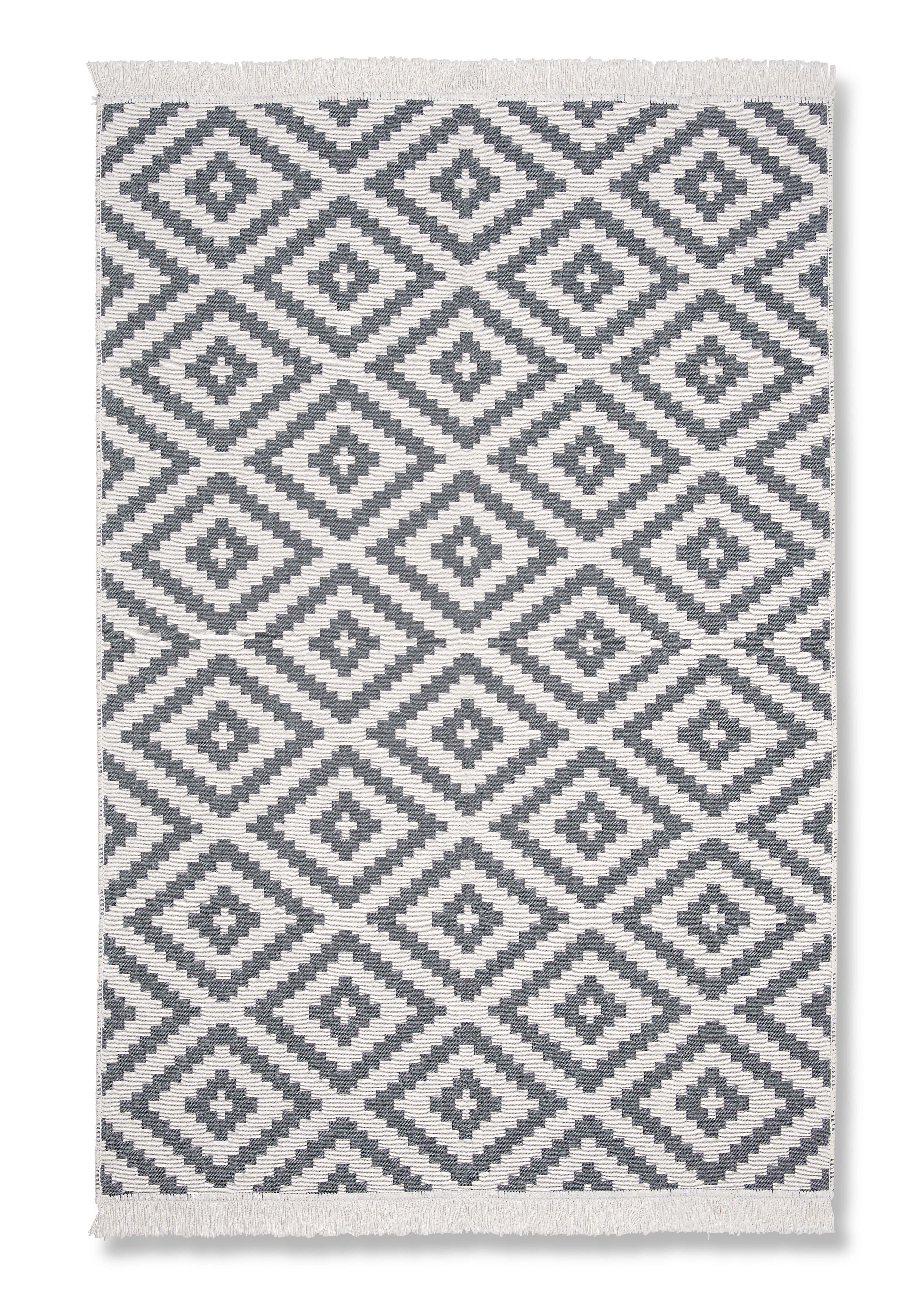 RUČNE TKANÝ KOBEREC Inaya 2, 120/170cm - biela/antracitová, Modern, textil (120/170cm) - Mömax