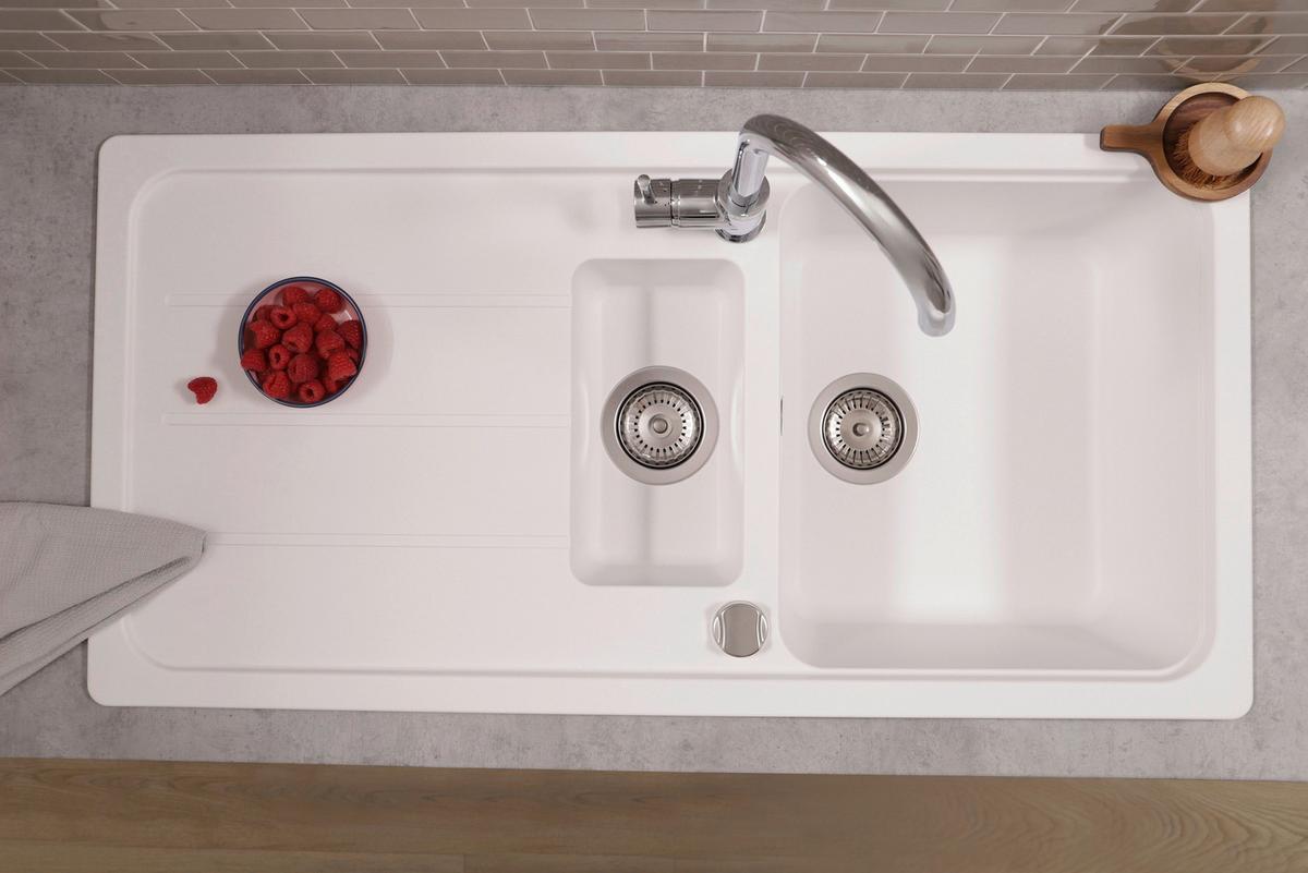 Spüle Austin Weiß B: 100 cm - Weiß, Design, Stein (100/20/50cm) - Respekta