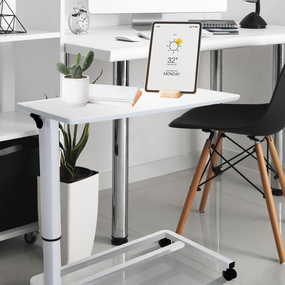 Beistelltisch Stand Ii Höhenverstellbar  Weiß - Weiß, Basics, Holzwerkstoff/Kunststoff (90/42/67cm) - MID.YOU