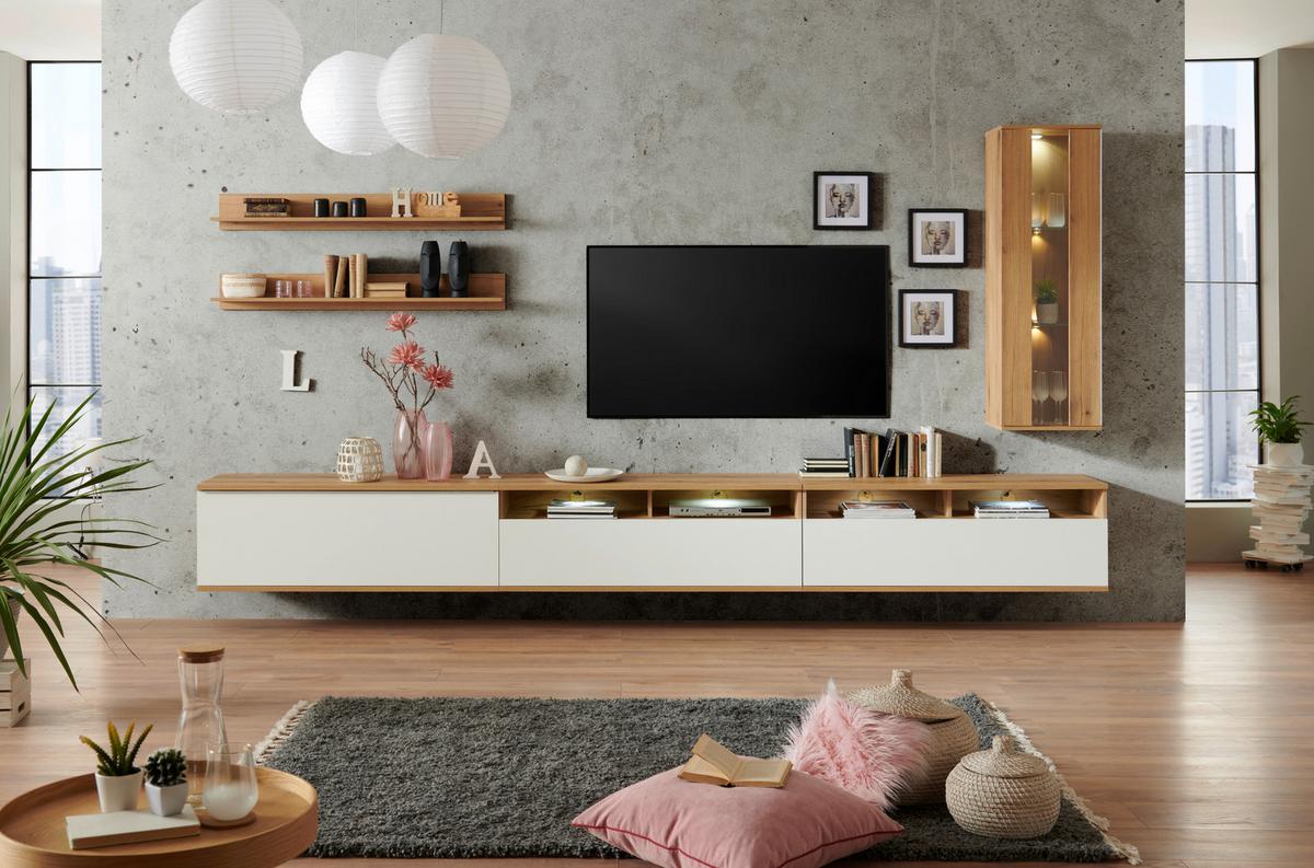 TV-Element Power B: 127,5 cm Eiche Dekor/Weiß - MODERN, Holzwerkstoff (127,5/46/40cm)