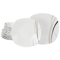 Tafelservice Square City Line 12--Teilig., Weiß - Weiß, Trend, Keramik - Creatable
