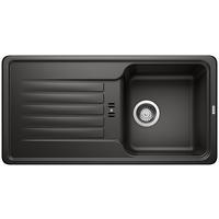 Spüle Favos 45s - Schwarz, MODERN, Stein (86cm) - Blanco