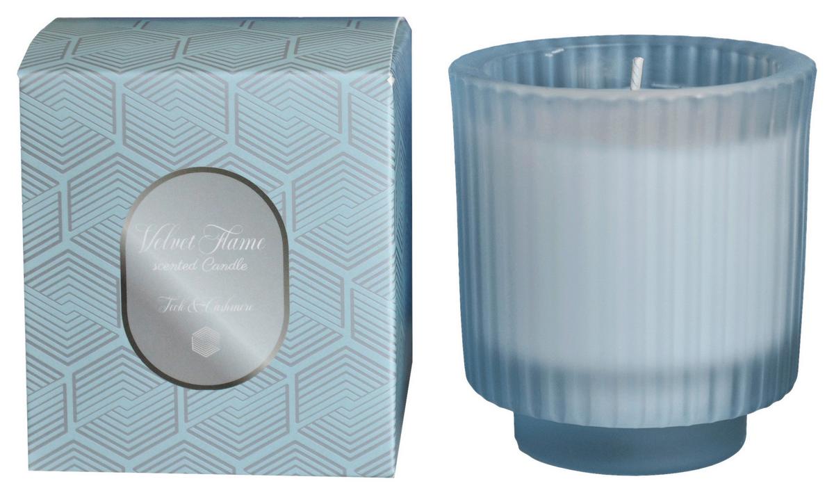 Vonná sviečka SILVER - svetlomodrá/svetlosivá, plast/prírodné materiály (7,8/8,5cm) - Mömax