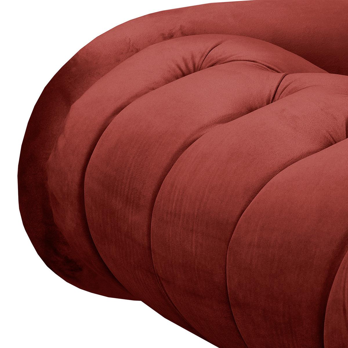 Récamiere Pako Bordeaux B: 185cm - Bordeaux/Braun, Design, Textil (185/93/75cm) - Livetastic