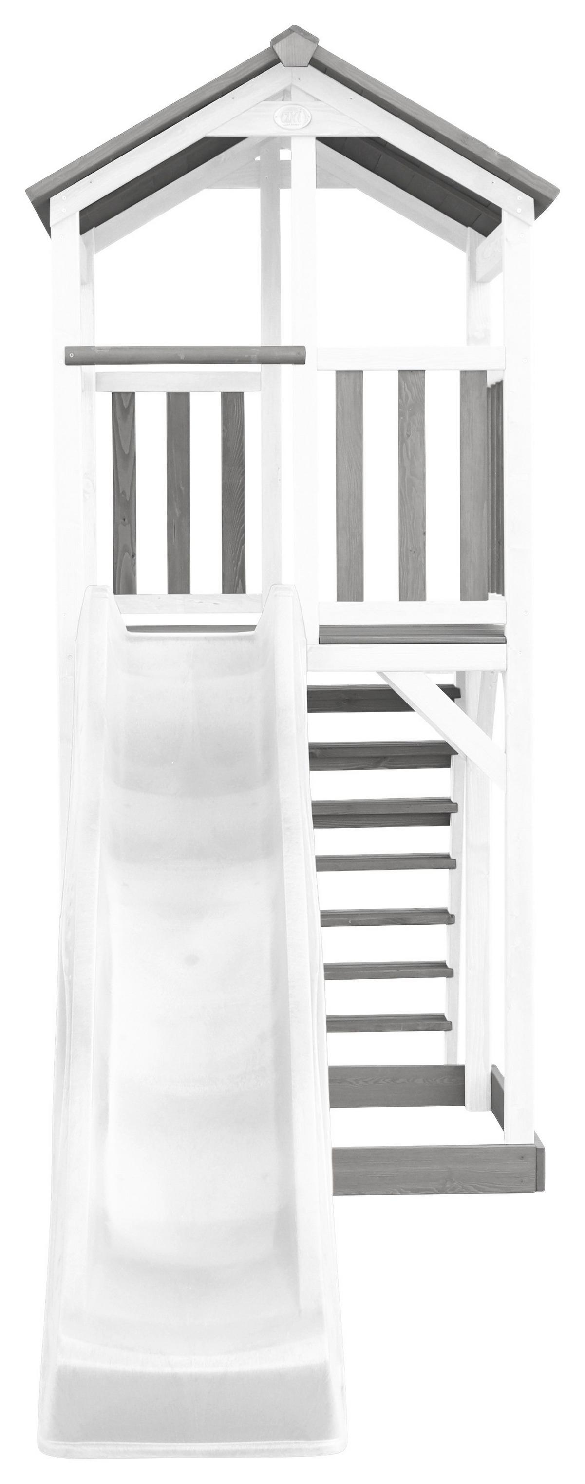 Spielturm A025.120.92 - Weiß/Grau, KONVENTIONELL, Holz/Kunststoff (111,2/241,9/349cm) - Ambia Garden