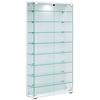 Vitrine Stelas Weiß B: 59 cm - Transparent/Schwarz, Design, Glas/Holzwerkstoff (59/114/17cm) - MID.YOU