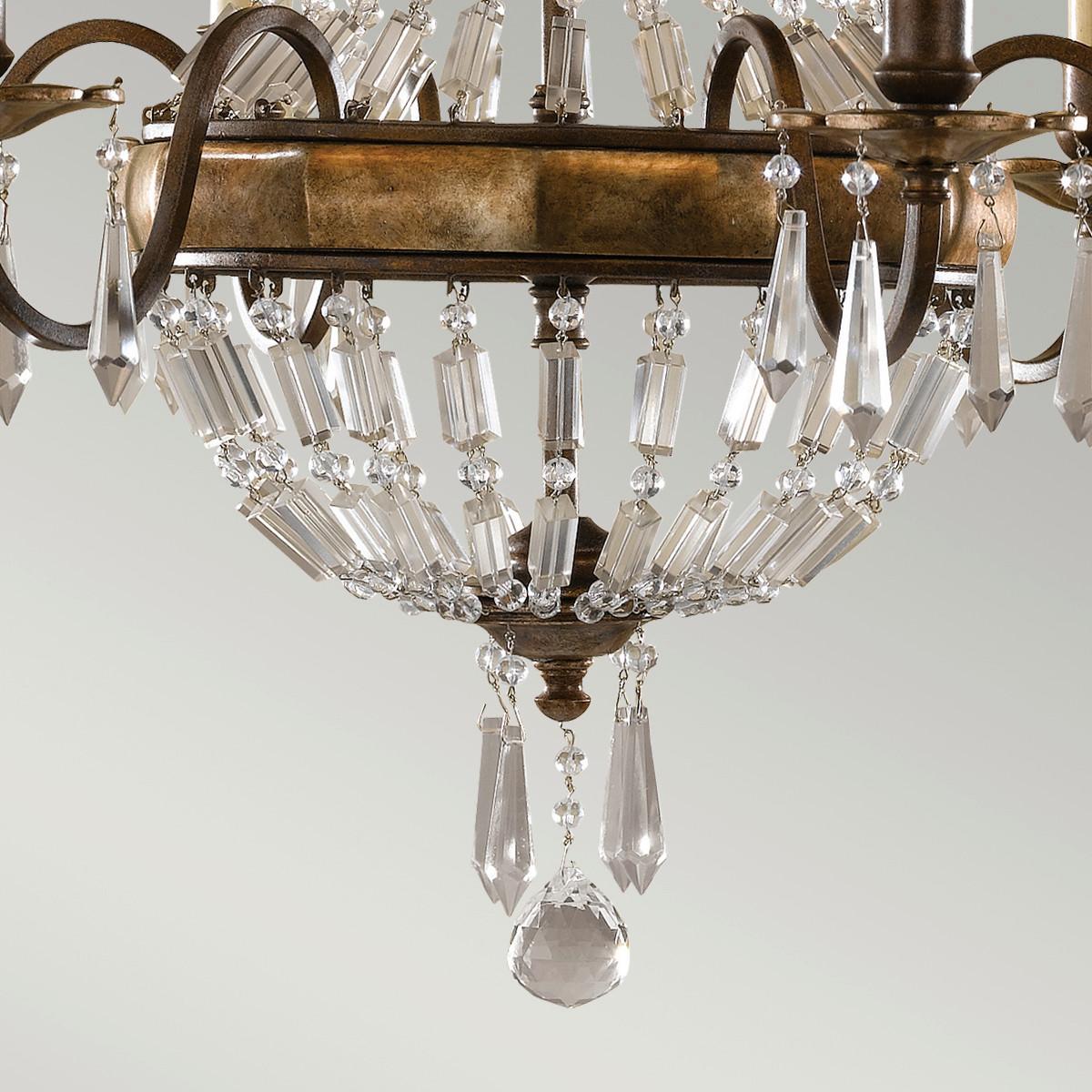 Kronleuchter Fe-bellini H: 81,5 Cm 6-Flammig - Bronzefarben, KONVENTIONELL, Glas/Metall (68.6/81.5cm) - Elstead Lighting