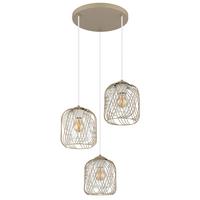 Hängeleuchte Dichti D: 39,4 Cm Creme Weiß Sandfarben - Sandfarben/Creme, Basics, Kunststoff/Metall (39,4/150cm) - Globo