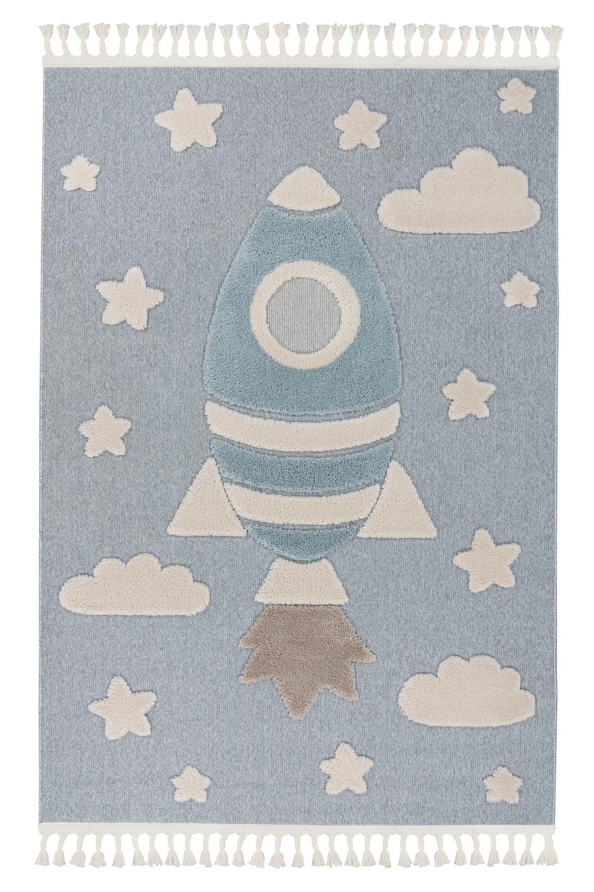 Flachwebteppich My Fano 391 Spac 120x170 - Blau/Multicolor, Basics, Textil (120/170cm) - Obsession