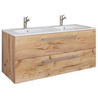 Badmöbel-Set 2-Tlg. Hängend Budasi B: 111 cm Eiche Dekor - Honigeiche/Weiß, MODERN, Keramik/Holzwerkstoff (111cm) - MID.YOU