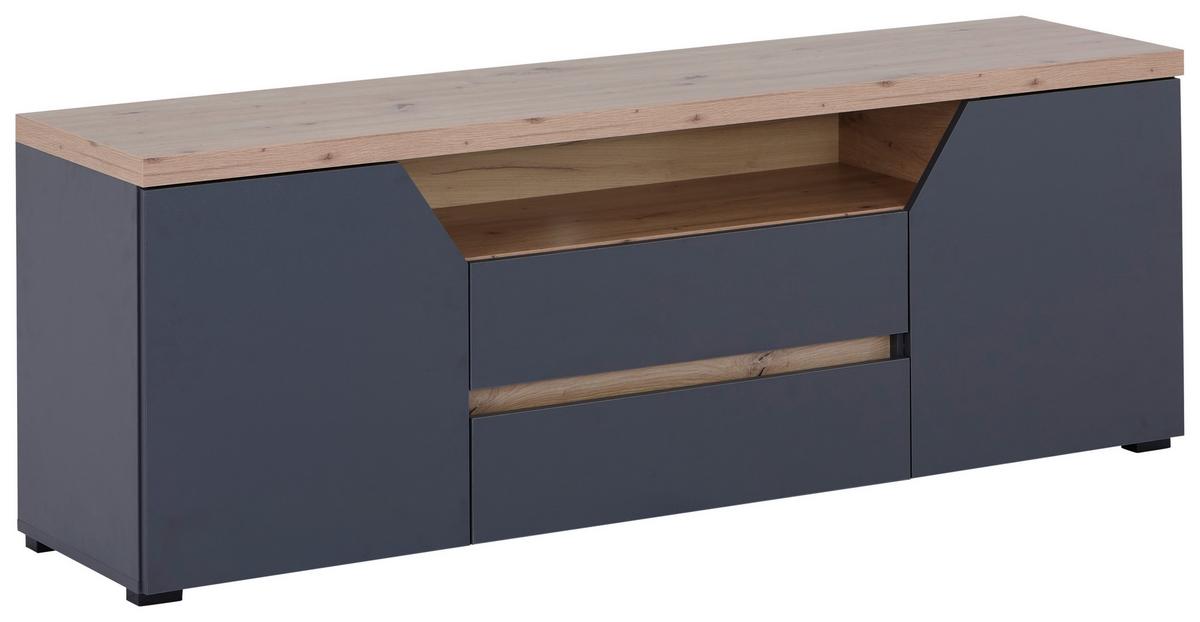 TV stolík PEPE - čierna/biela, Modern, kompozitné drevo/plast (160/58,4/40cm)