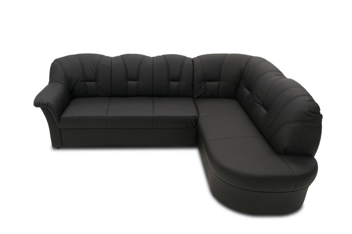 Ecksofa Mit Schlaffunktion Papenburg Schwarz Lederlook - Schwarz, KONVENTIONELL, Textil (243/180cm) - MID.YOU
