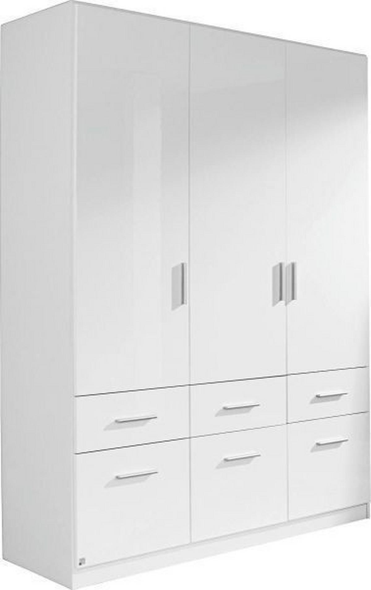 ŠATNÍ SKŘÍŇ CELLE - bílá/barvy hliníku, Moderní, dřevo/plast (136/197/54cm)