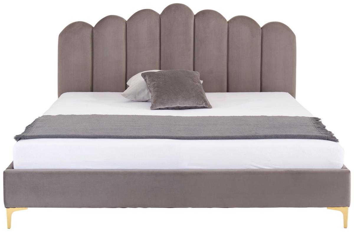 Kárpitozott Ágy Lucy 180/200 Cm - fekete/szürke, Modern, faalapú anyag/textil (180/200cm) - Livetastic