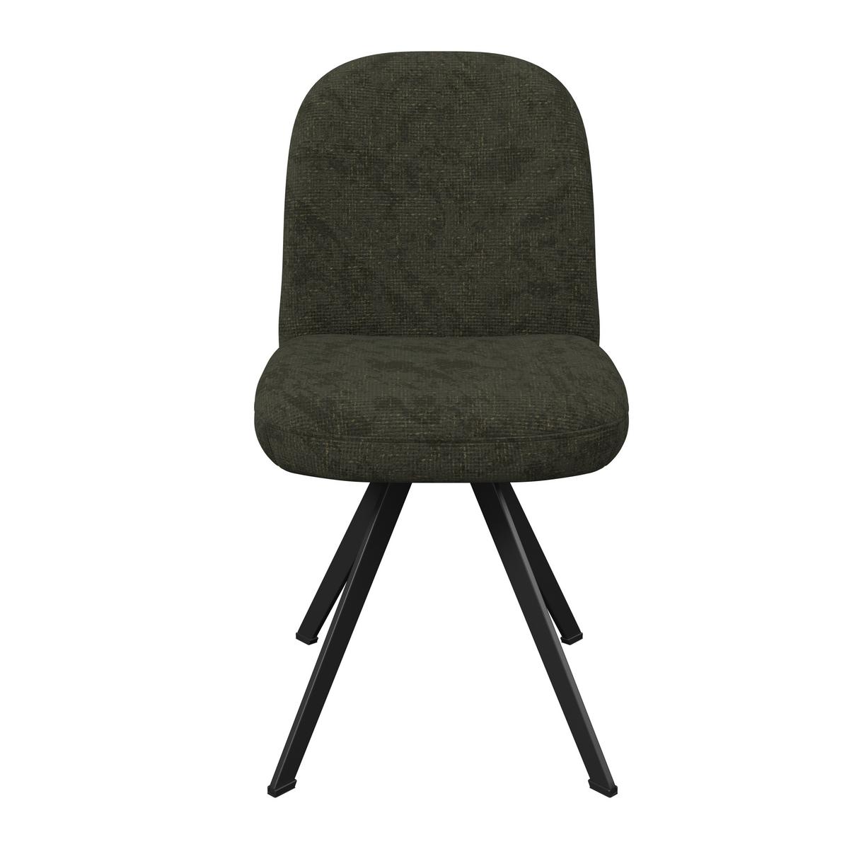 Stuhl grün mit Metallbeinen Ulmo 47/91/61 cm - Schwarz/Grün, MODERN, Textil/Metall (47/91/61cm)