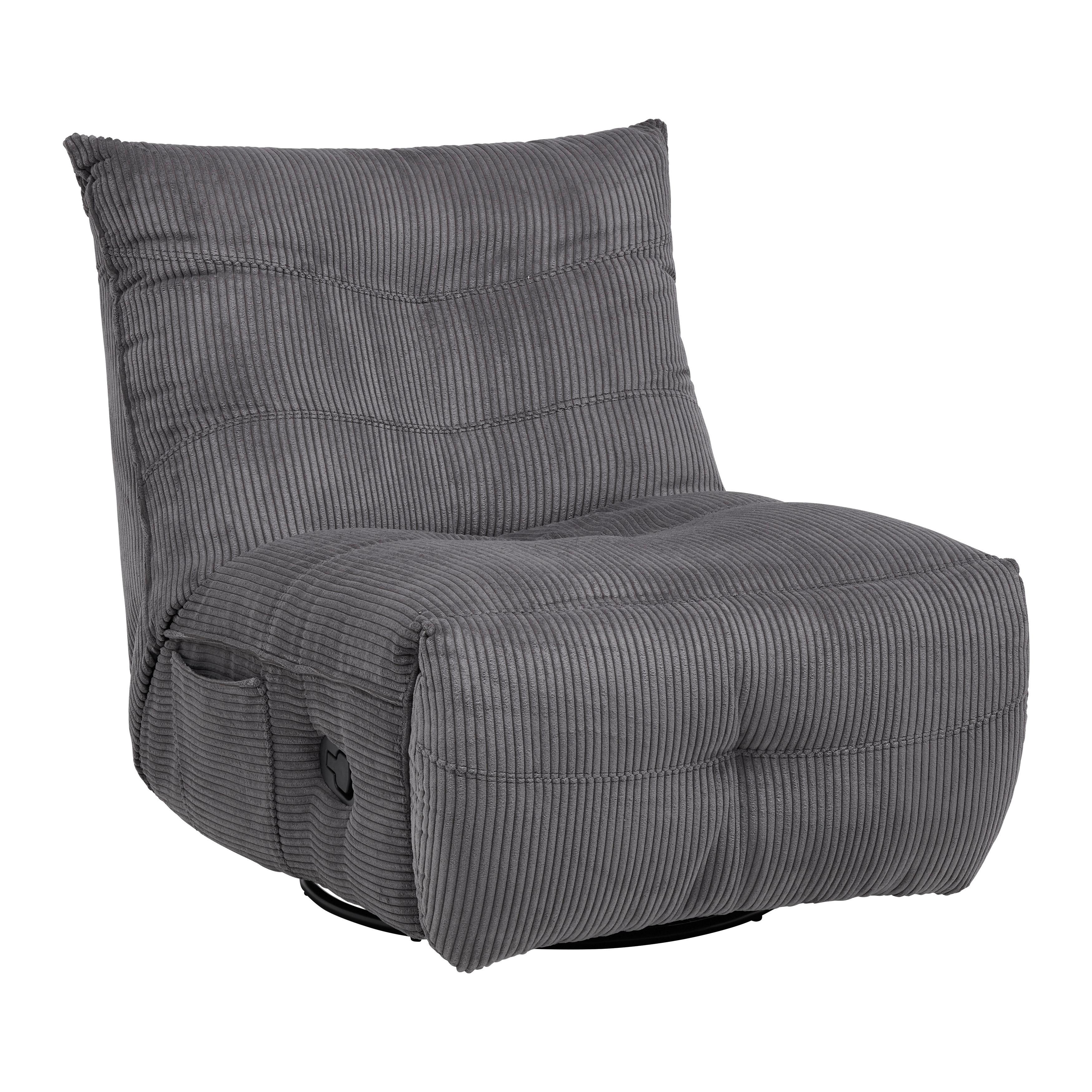Relaxačné kreslo ALURA, tmavosivá farba - čierna/tmavosivá, Modern, kov/drevo (90/92/90cm) - Bessagi Home