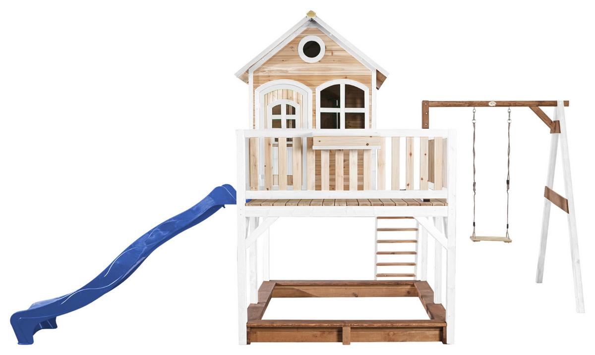 Spielturm A030.152.31 - Blau/Braun, KONVENTIONELL, Holz/Kunststoff (541/291/277cm) - Ambia Garden
