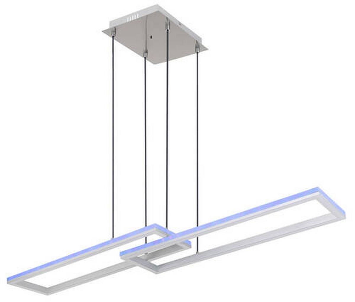 LED-Hängeleuchte 67209-45h - Silberfarben/Opal, Trend, Kunststoff/Metall (119,5/25,5/120cm) - Globo