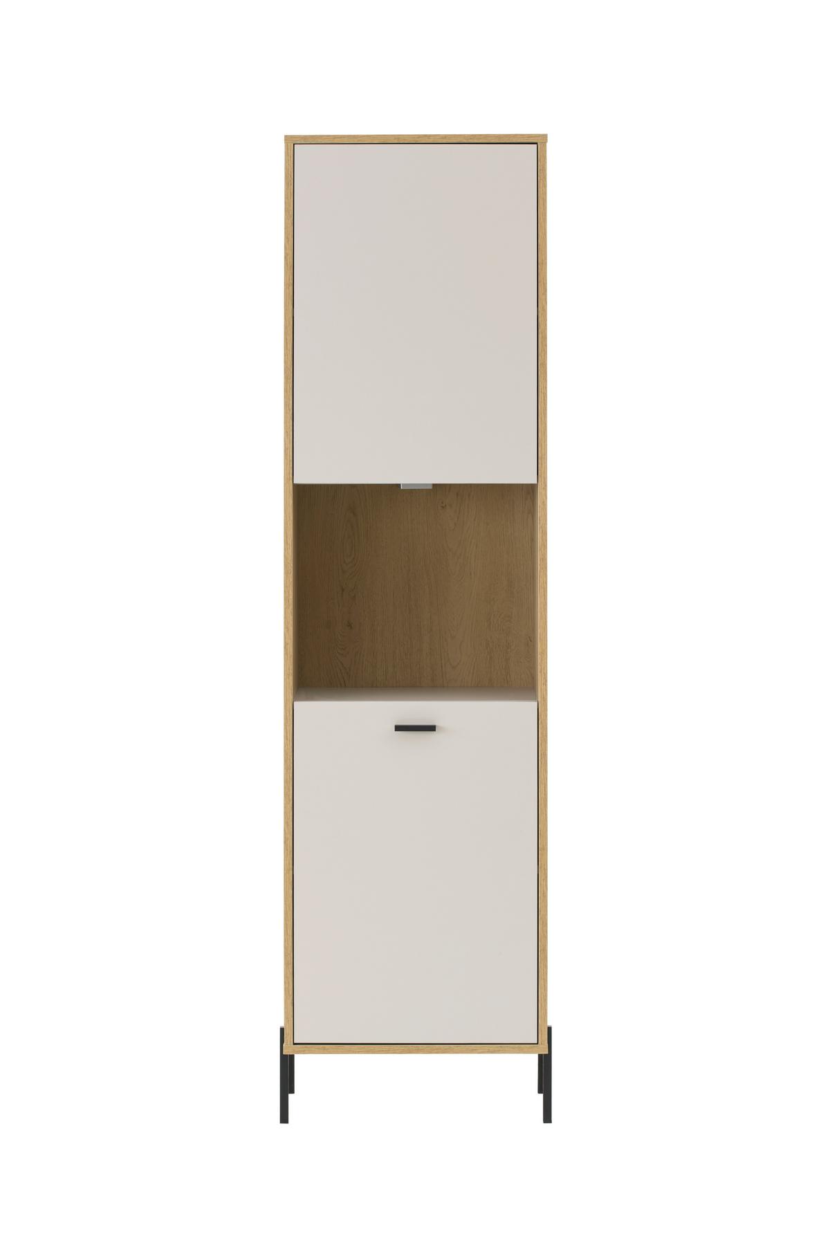 Vitrine Fredericia Eichefarben Kaschmir B: 55 cm - Kaschmir/Eichefarben, Design, Holzwerkstoff (55/206/35cm) - MID.YOU