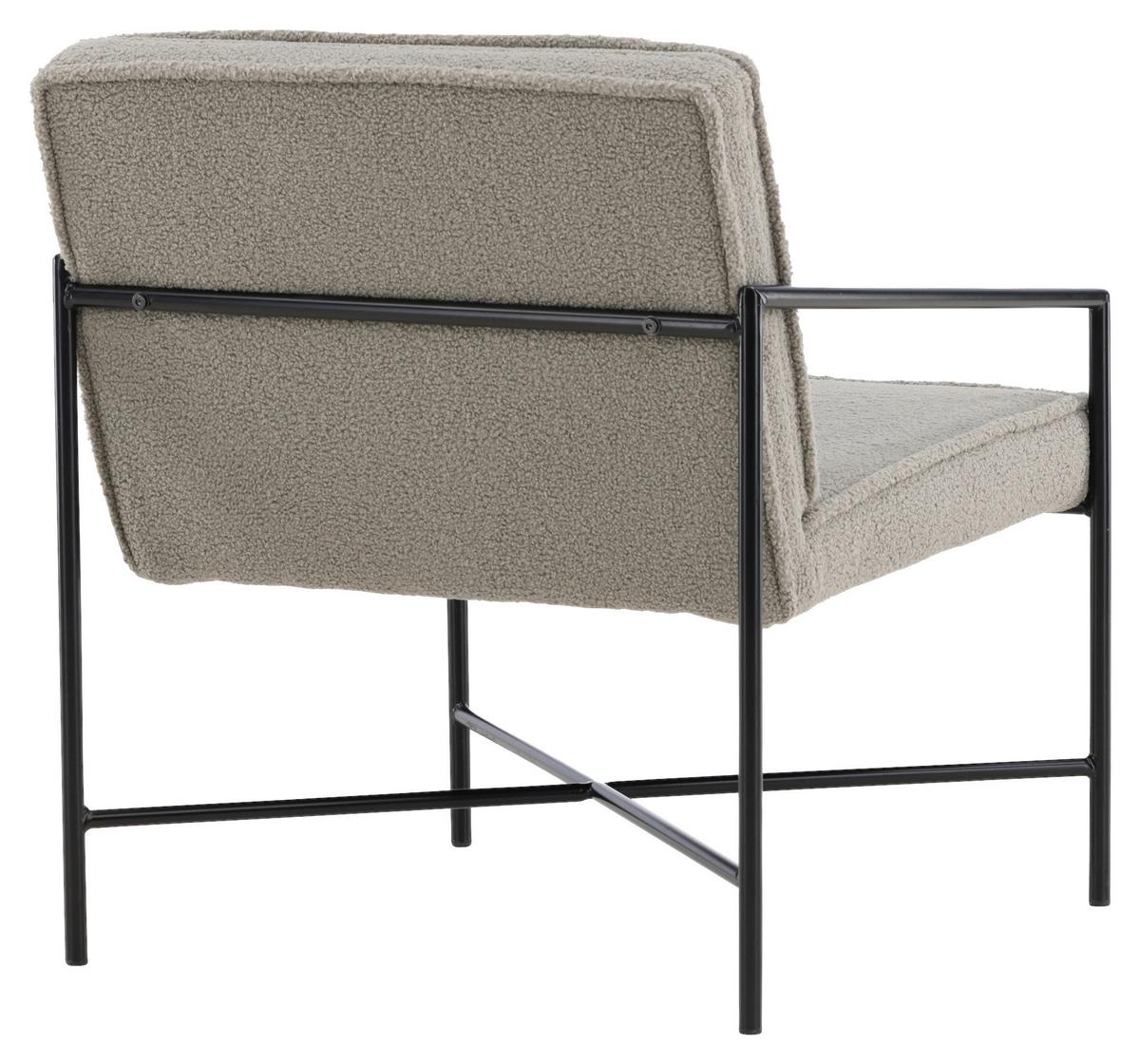Sessel Rakel - Beige/Schwarz, Design, Textil/Metall (66/78/65cm) - Livetastic