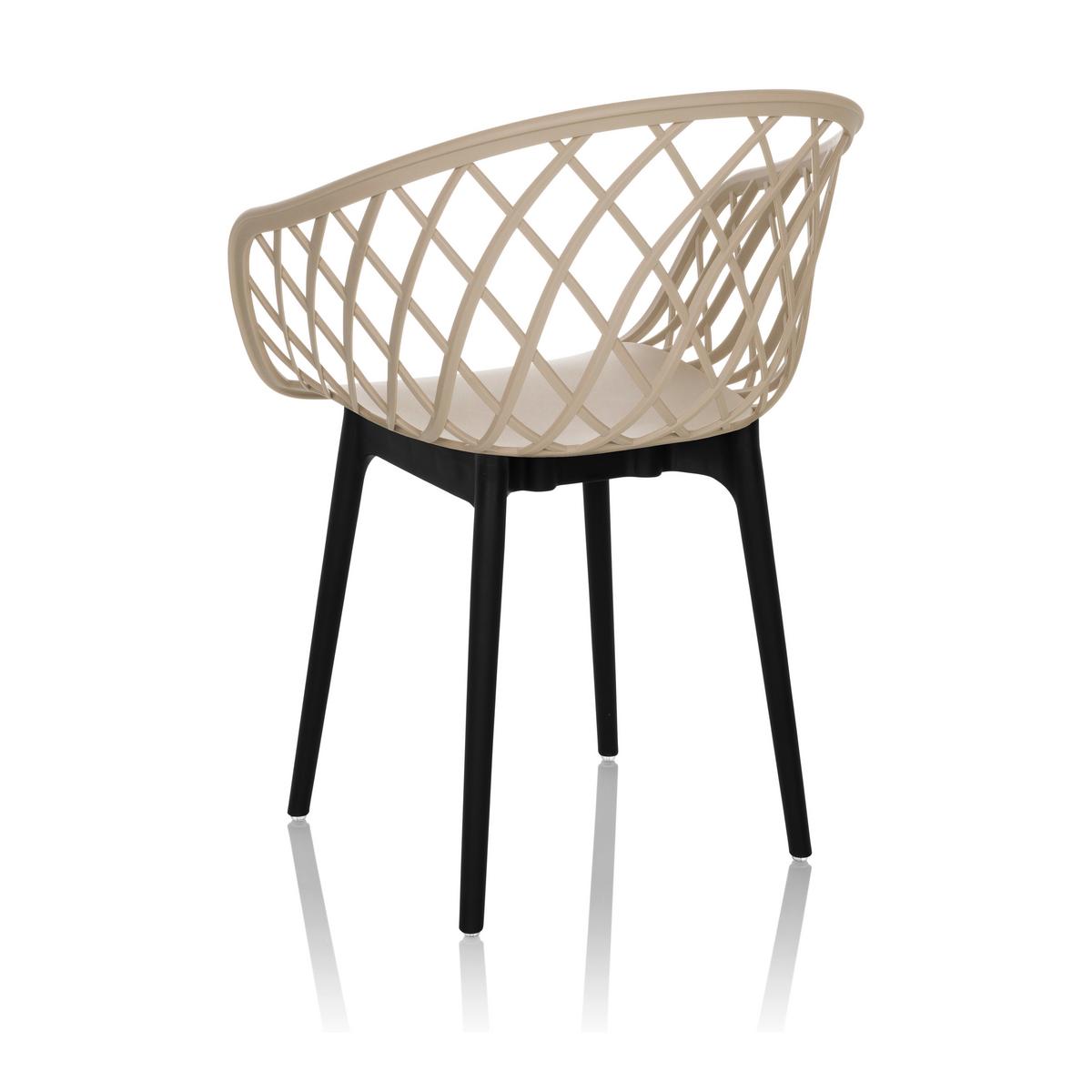 BESUCHERSTUHL Begio Beige B: 57cm - Beige/Schwarz, MODERN, Kunststoff (57/76/53cm) - MID.YOU