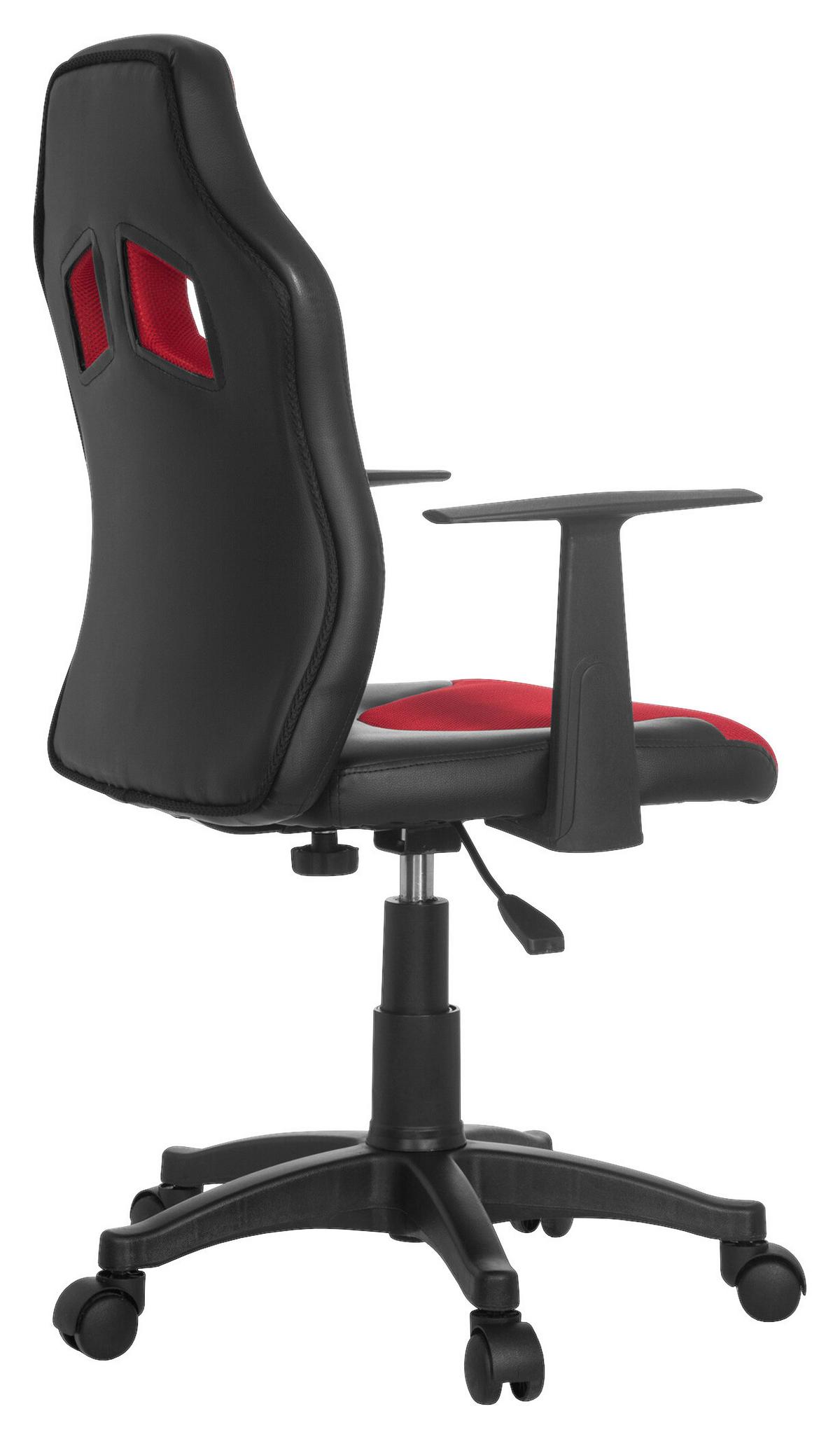 Jugenddrehstuhl Kid Racer Al Rot/Schwarz - Rot/Schwarz, Basics, Kunststoff (54/90-100/48cm) - MID.YOU