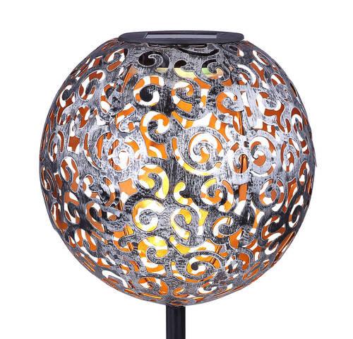 Solarleuchte Silber Solar 1xled Warmweiß H: 54 cm - Silberfarben/Schwarz, Basics, Metall (18,5/54cm) - Globo