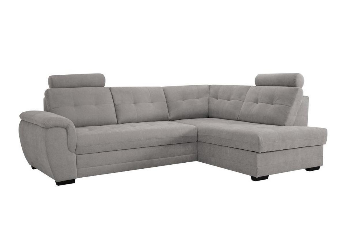 Rohová sedačka FALCO, pravá, šedohnědá žinylka,2x op.hlavy - černá/šedohnědá, Konvenční, dřevo/kompozitní dřevo (251/183cm) - Ondega