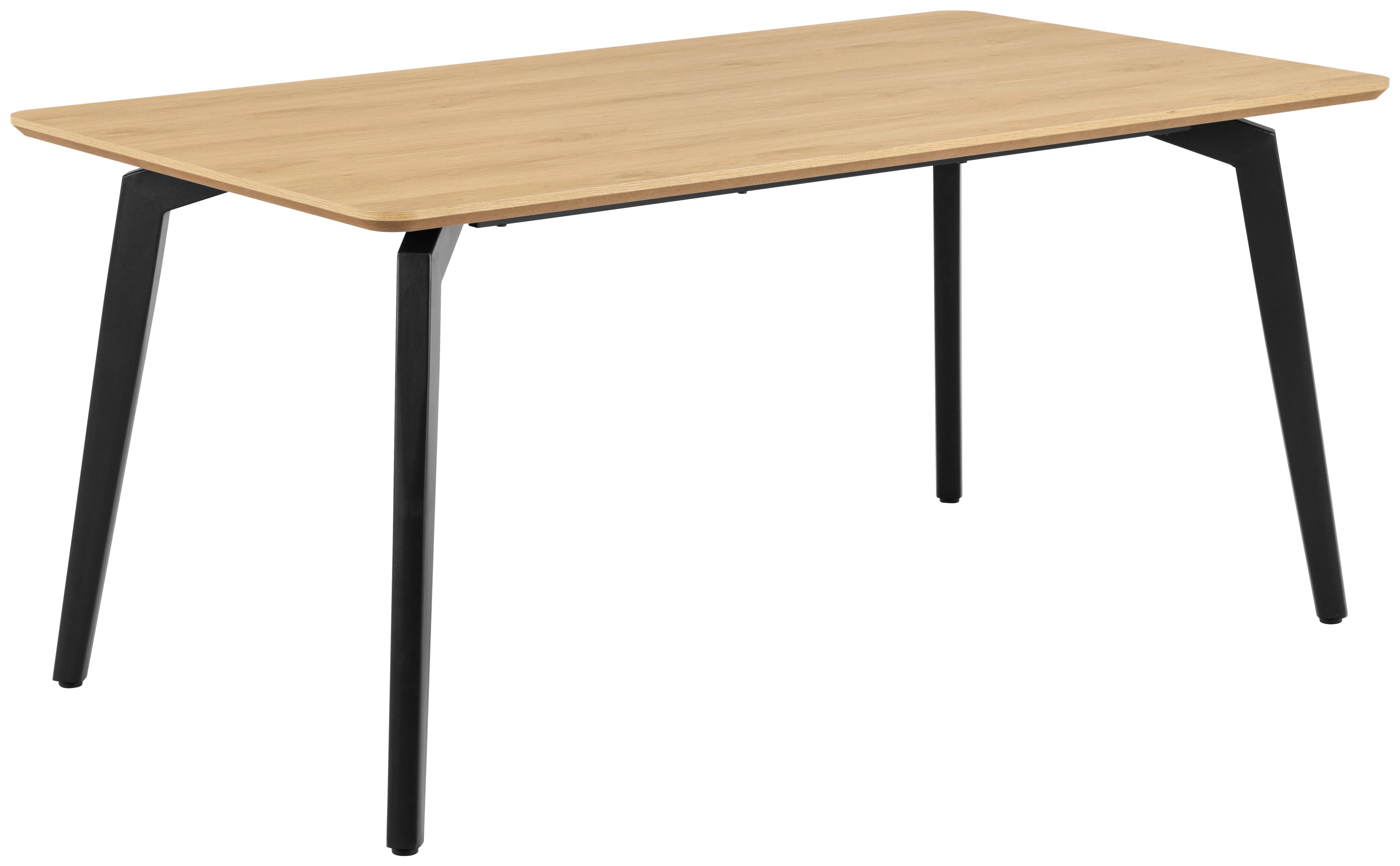 JEDÁLENSKÝ STÔL CADIZ 160 - čierna/prírodná farba, Trend, kov/kompozitné drevo (160/75/90cm) - MID.YOU