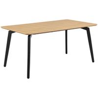 JEDÁLENSKÝ STÔL CADIZ 160 - čierna/prírodná farba, Trend, kov/kompozitné drevo (160/75/90cm) - MID.YOU