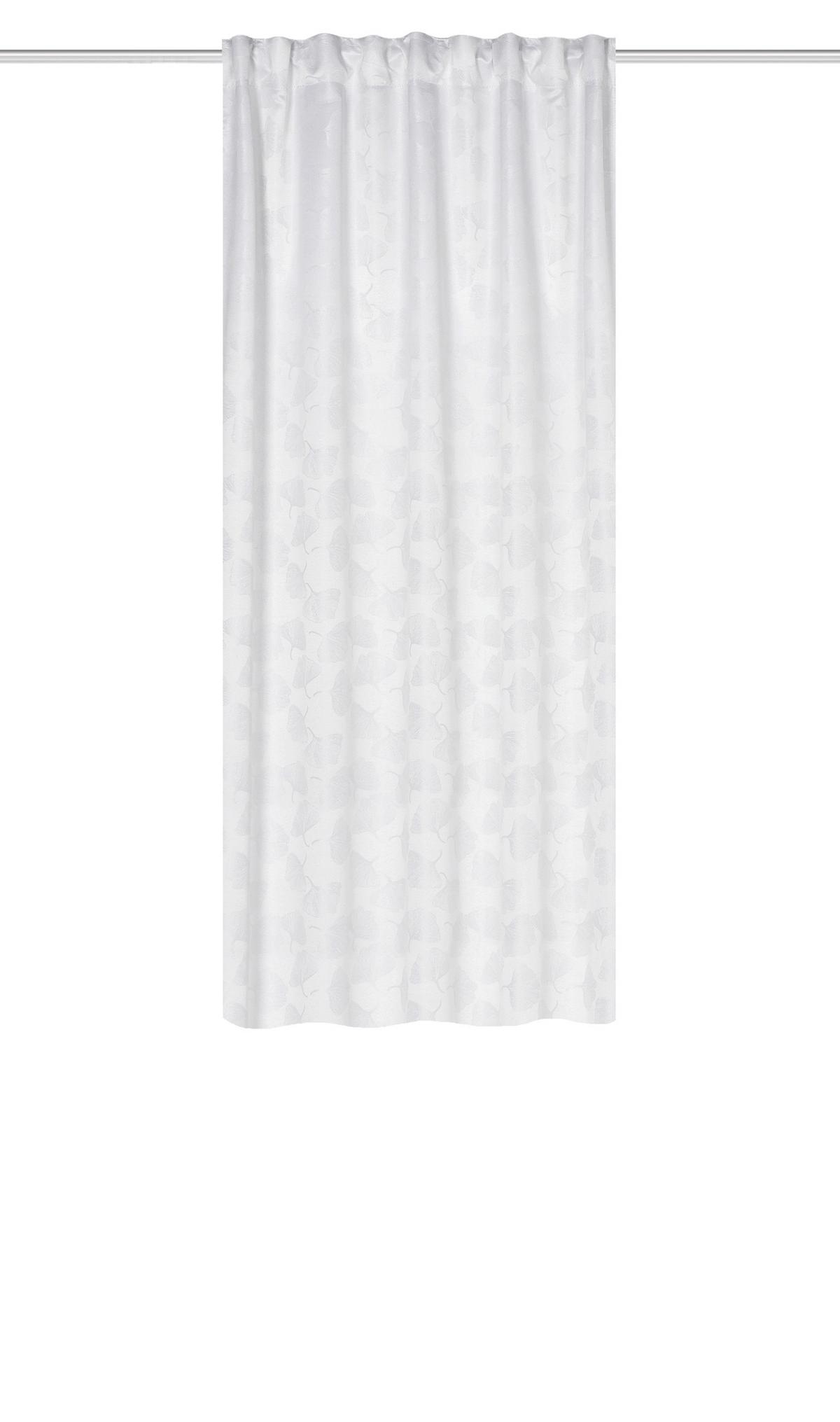 Fertigvorhang Gingko - Weiß, Trend, Textil (135/175cm)