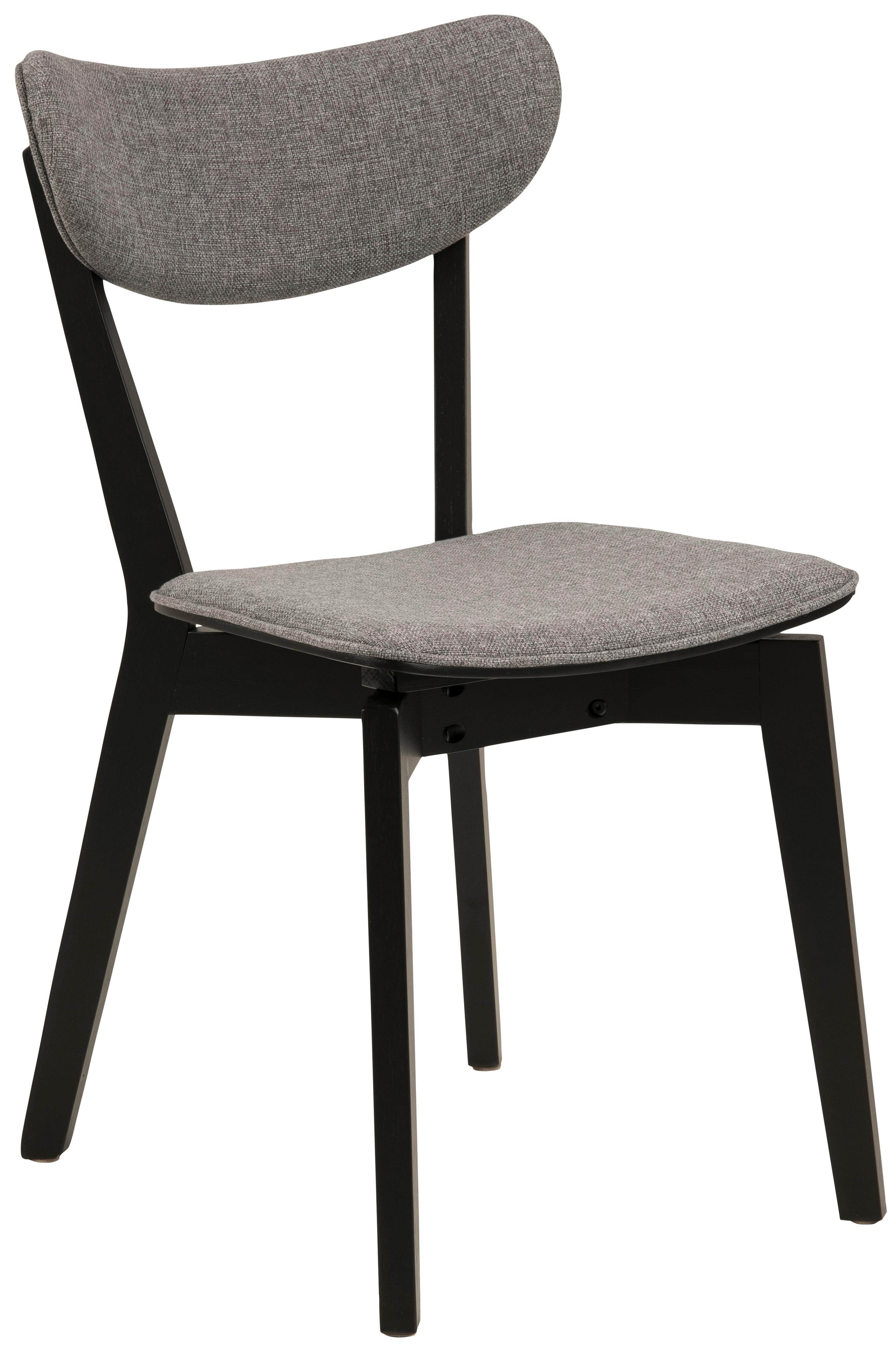 Jídelní židle ROXBY - šedá/černá, Konvenční, dřevo/textil (45/78/55cm)