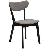Jedálenská stolička ROXBY - čierna/sivá, Konventionell, drevo/textil (45/78/55cm)