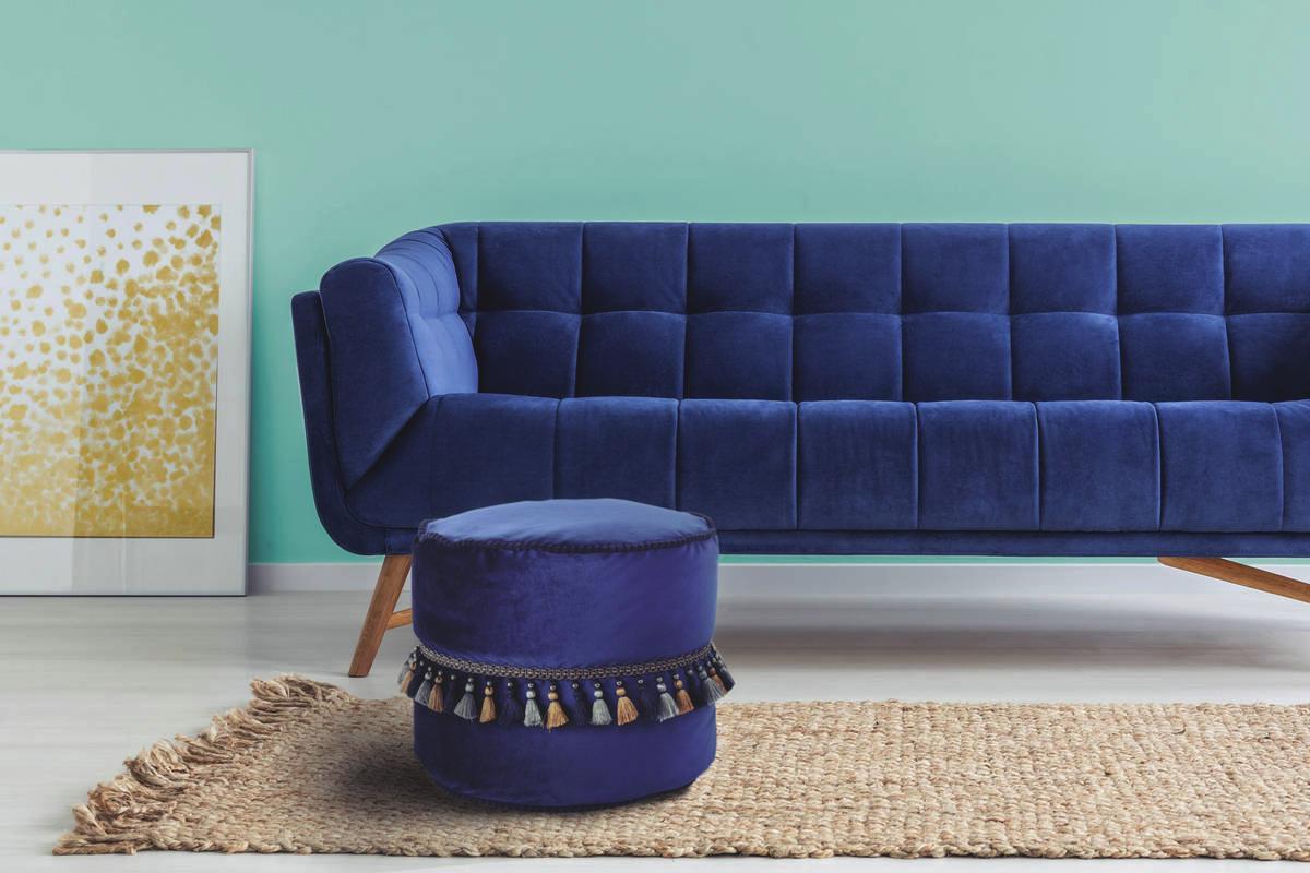 Pouf Taj Mahal Blau - Blau, Basics, Textil (45/38cm)