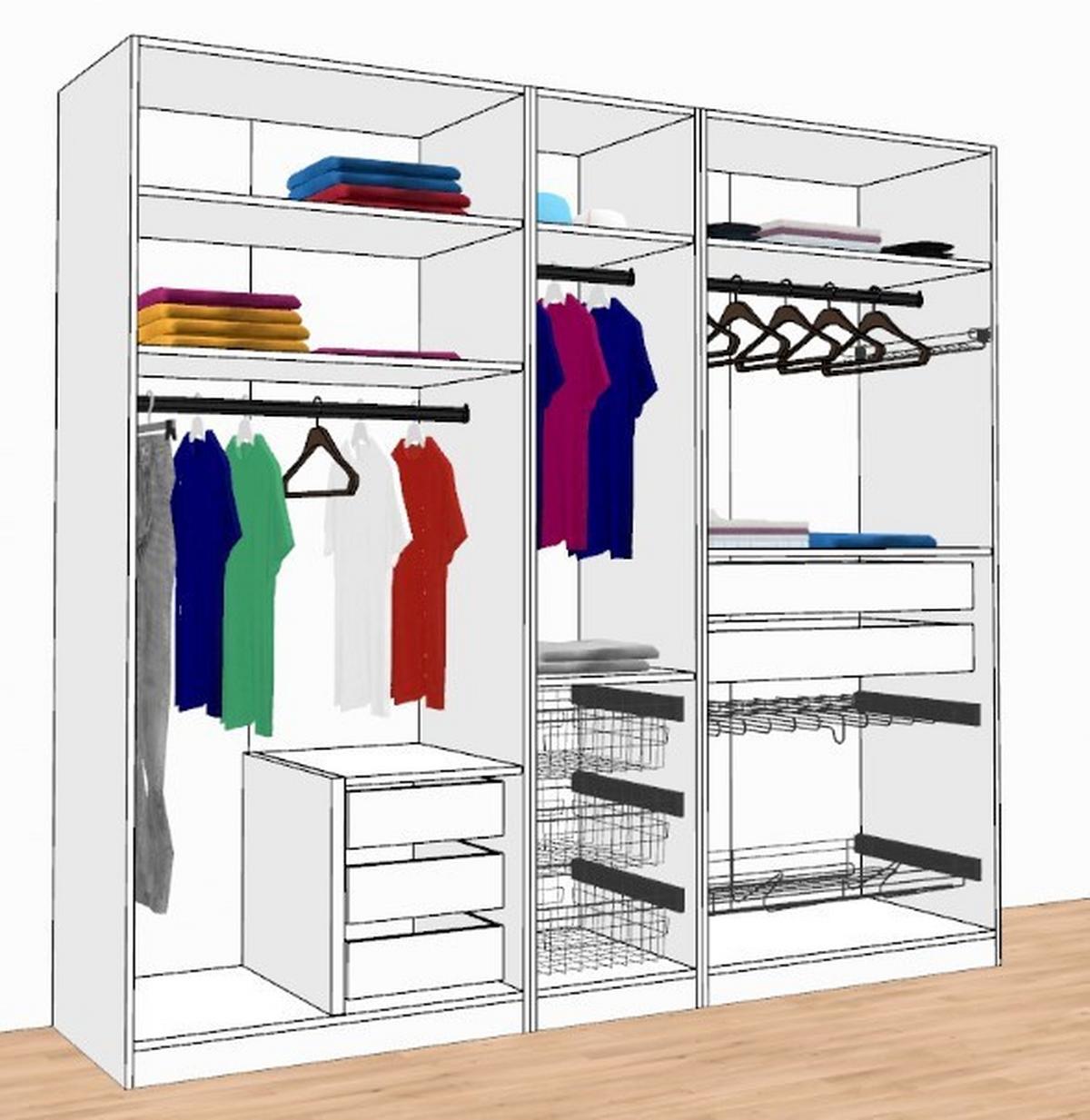Offener Kleiderschrank Mit Laden 227,8 Cm Unit Weiß - Weiß, MODERN, Holzwerkstoff (227,8/210/56,5cm) - Ondega