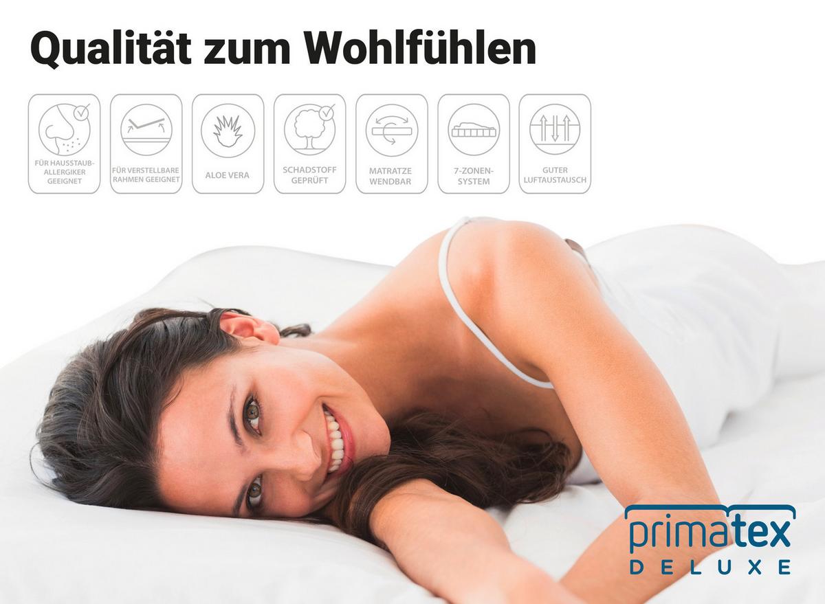 Viscomatratze Visco Deluxe 90x200cm Fest/Mittelfest - Weiß, KONVENTIONELL, Textil (90/200cm) - Livetastic