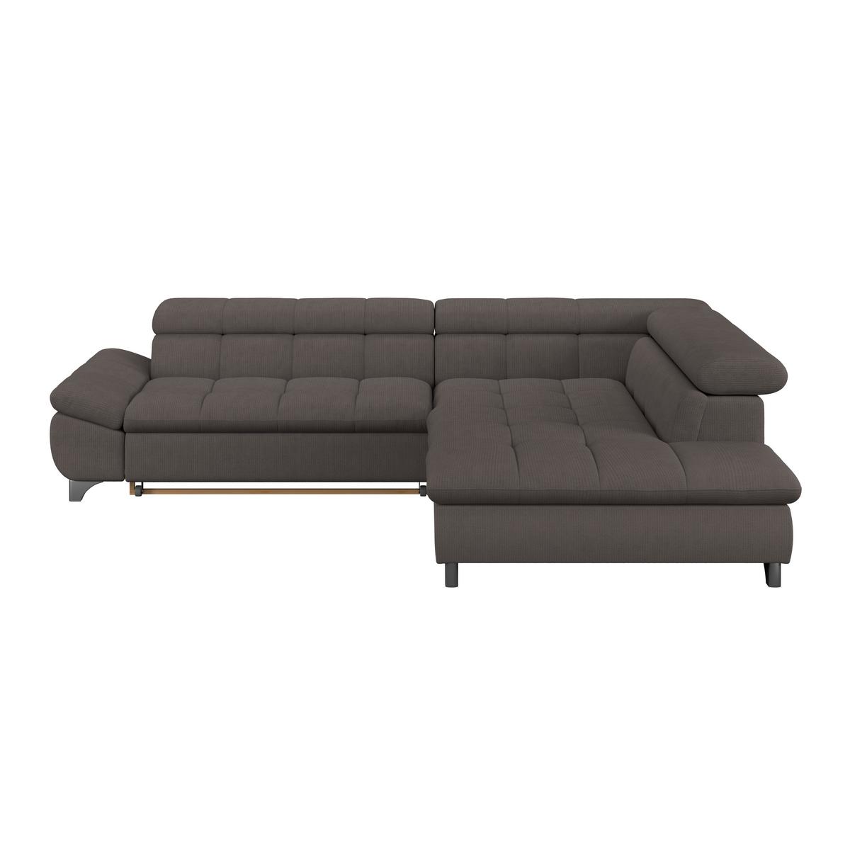 Ecksofa Mit Schlaffunktion Gemini Braun 312x234 Cm - Chromfarben/Braun, KONVENTIONELL, Textil (312/234cm)