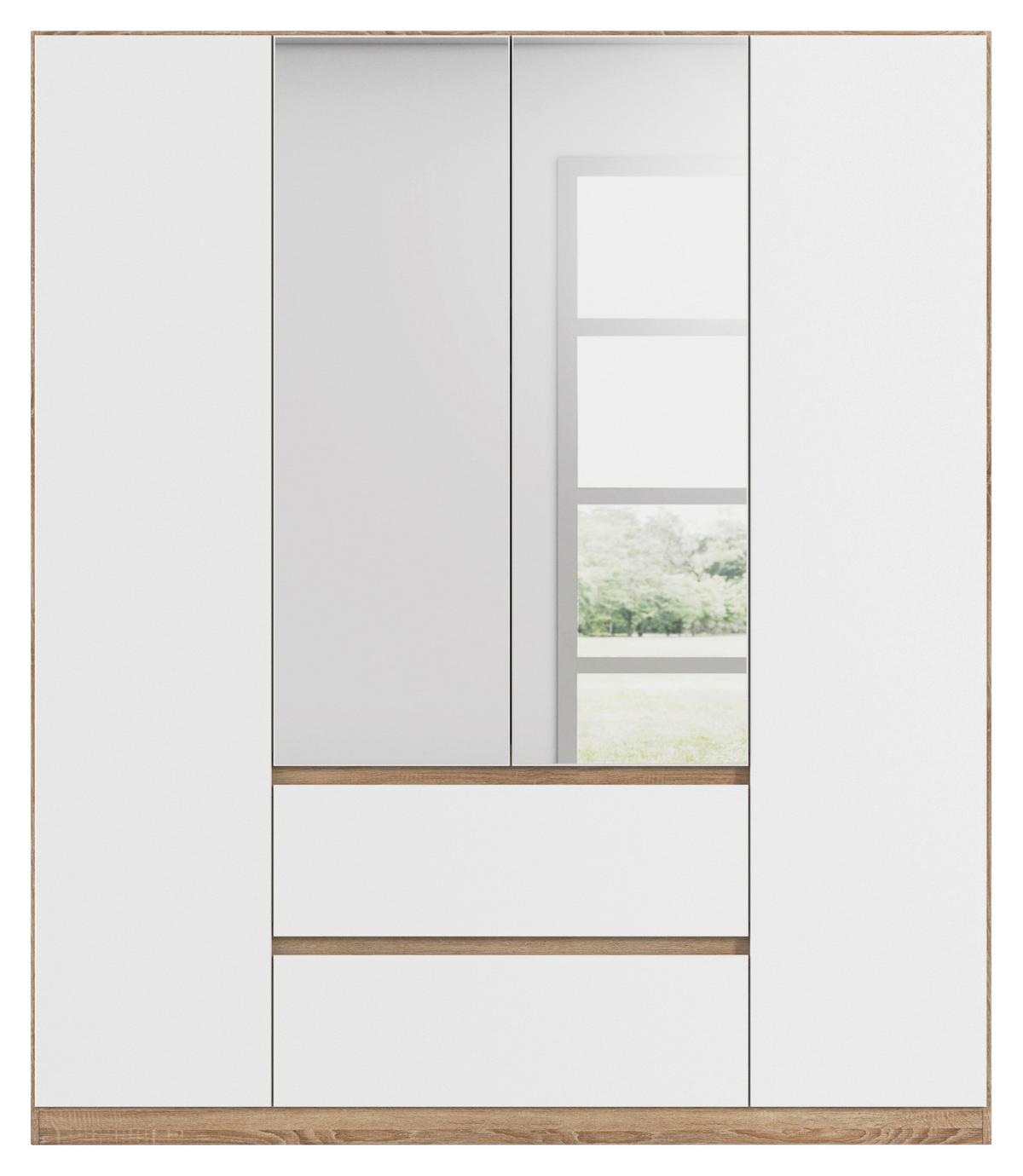 Drehtürenschrank Mainz Eichefarben B: 181 Cm - Eichefarben/Weiß, Basics, Holzwerkstoff (181/210/54cm) - Rauch Möbel