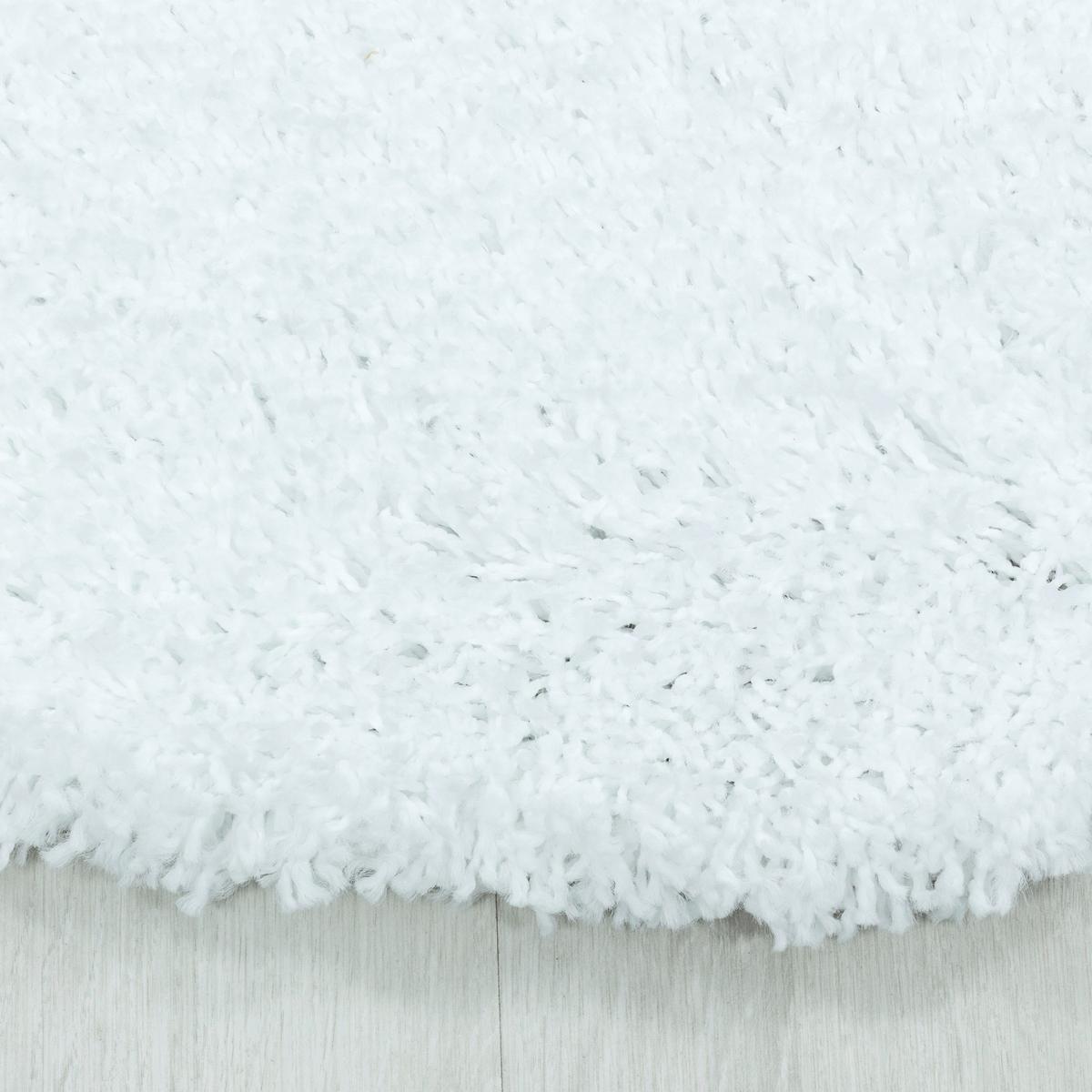 Hochflor Teppich Weiß Sydney Rund Ø 80 cm - Weiß, Basics, Textil (80cm)