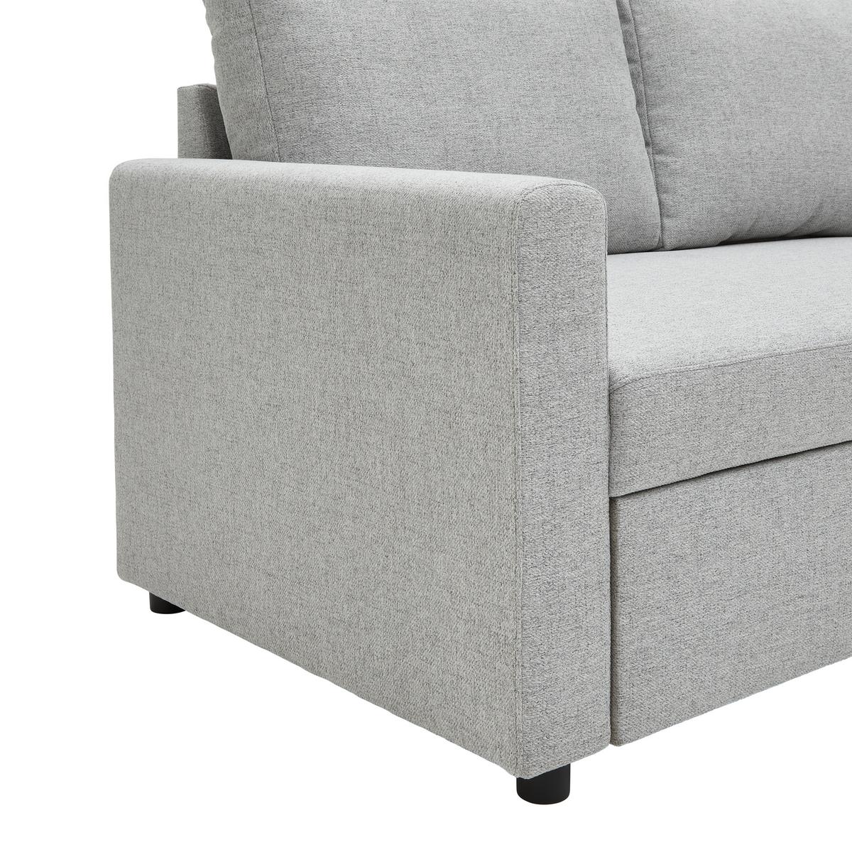 Rohová sedačka VICTORIA, oboustranná, světle šedá - šedá/černá, Moderní, kov/dřevo (215/82/145cm) - P & B