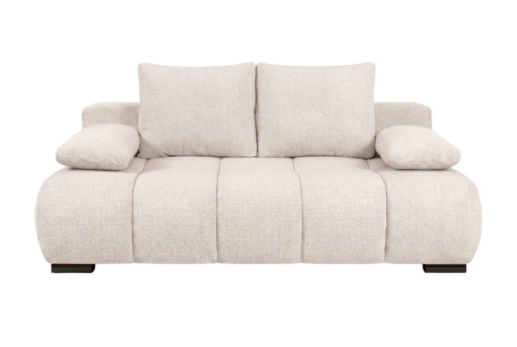 Boxspringová pohovka BOB, béžová ženilka - čierna/béžová, Konventionell, kompozitné drevo/textil (209/105cm) - Based